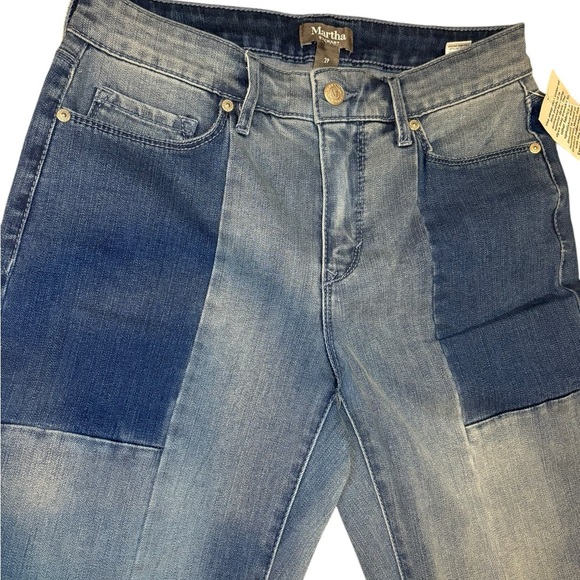Women's Martha Stewart  Blue Patchwork Jeans 2P - Picture 2 of 9